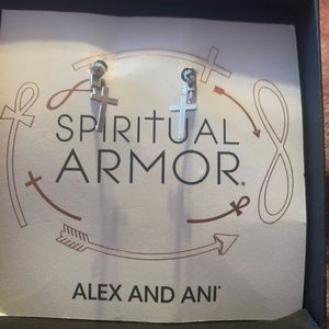 Cross earrings never worn Alex and ani with box